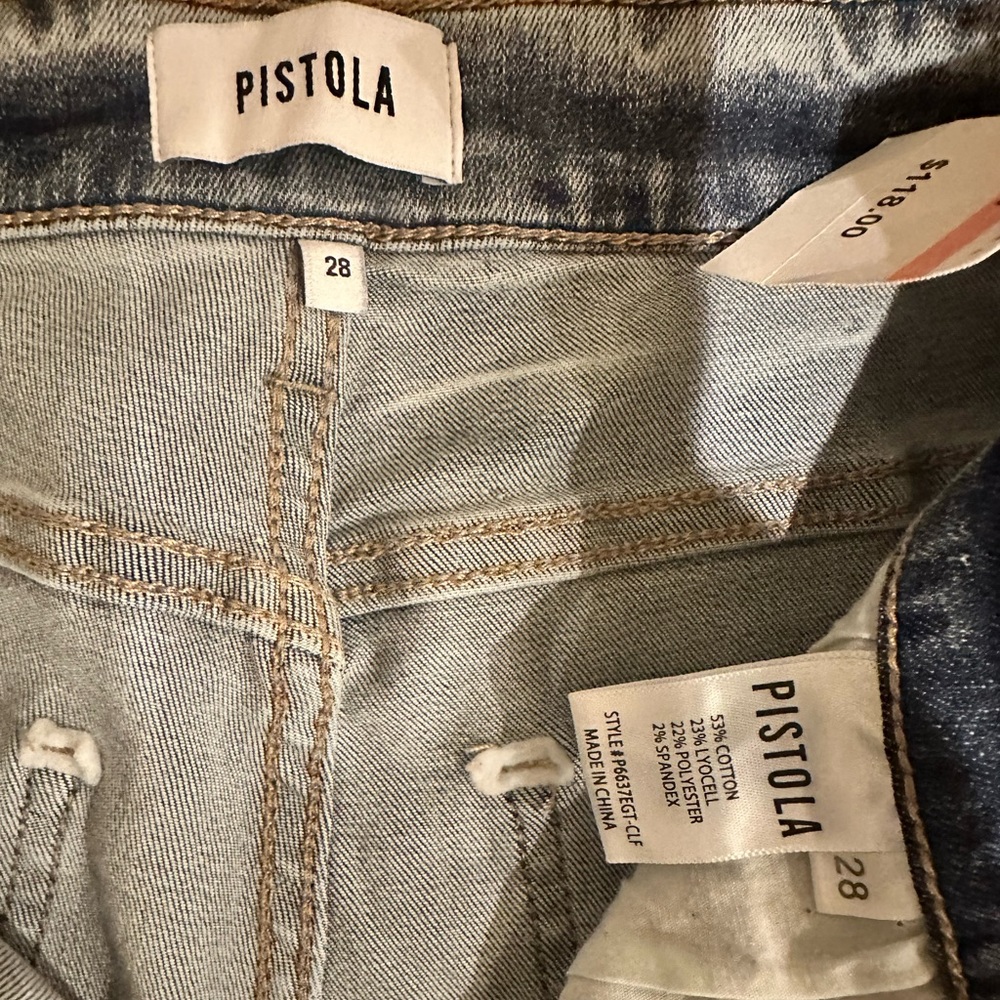 NWT PISTOLA Aline High Waist Raw Hem Skinny Jeans in Clifton Wash - Picture 3 of 5